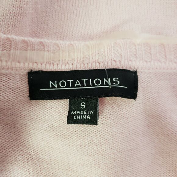 Notations Woman Sweater Small Pink Pullover Long Sleeve VNeck Knit Acrylic Scarf - Picture 8 of 12